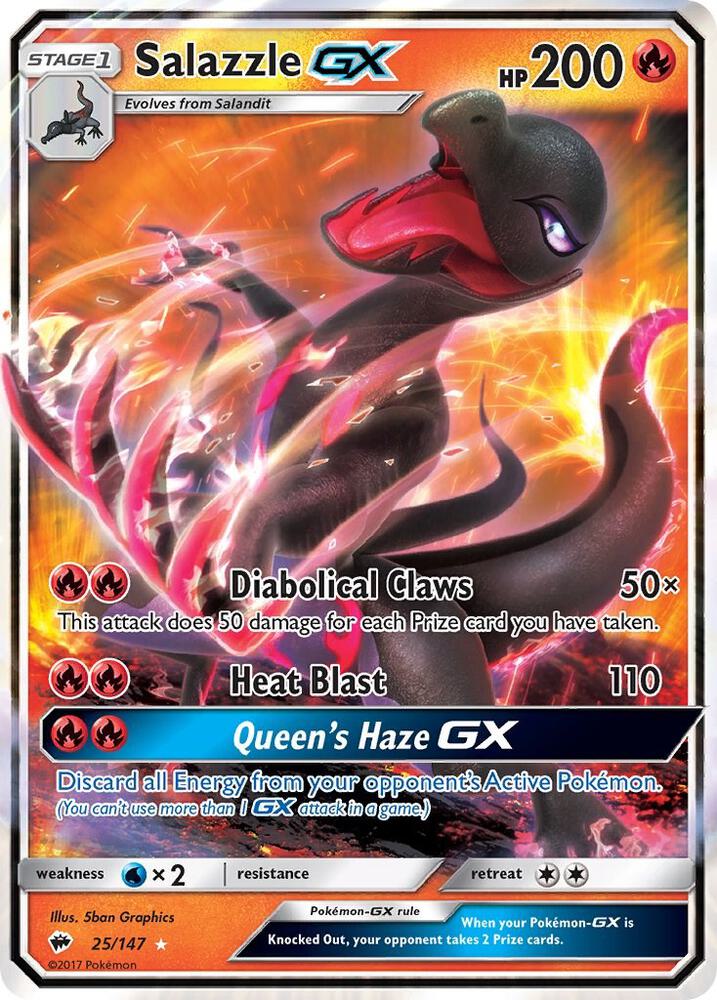 Salazzle GX Ultra Rare SM - Burning Shadows 25/147 NM (Back)