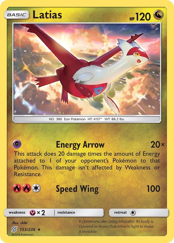 Latias Rare SM - Unified Minds 153/236 NM (Back)