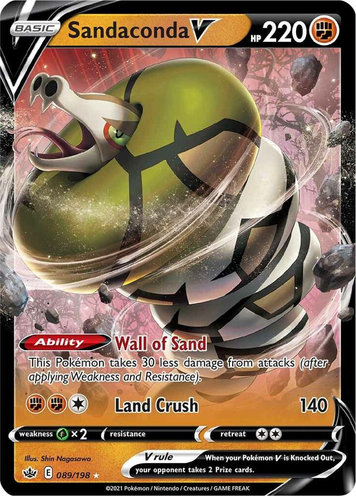 Sandaconda V Ultra Rare SWSH06: Chilling Reign 089/198 NM (Back)