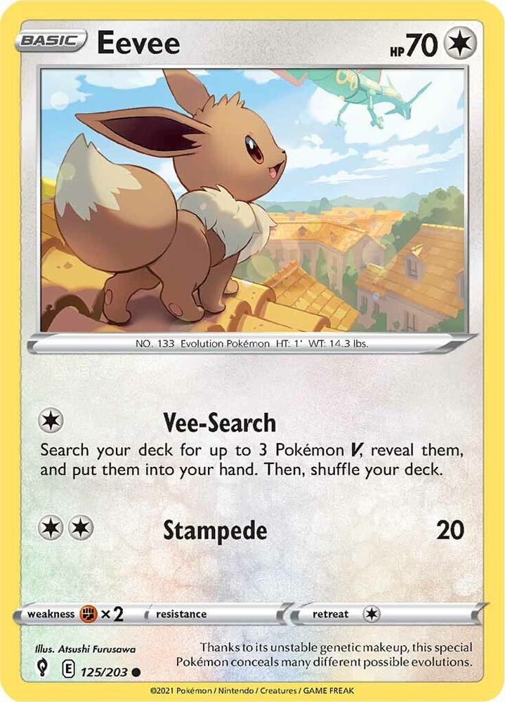 Eevee Common SWSH07: Evolving Skies 125/203 NM (Back)