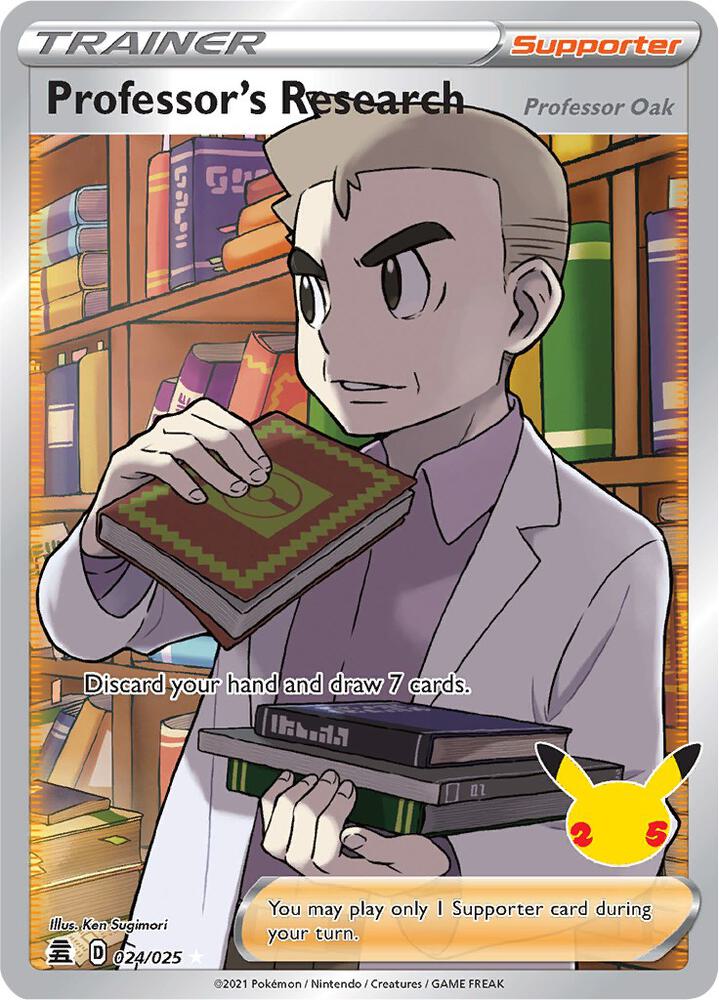 Professor's Research (Full Art) Ultra Rare Celebrations 024/025 NM (Back)