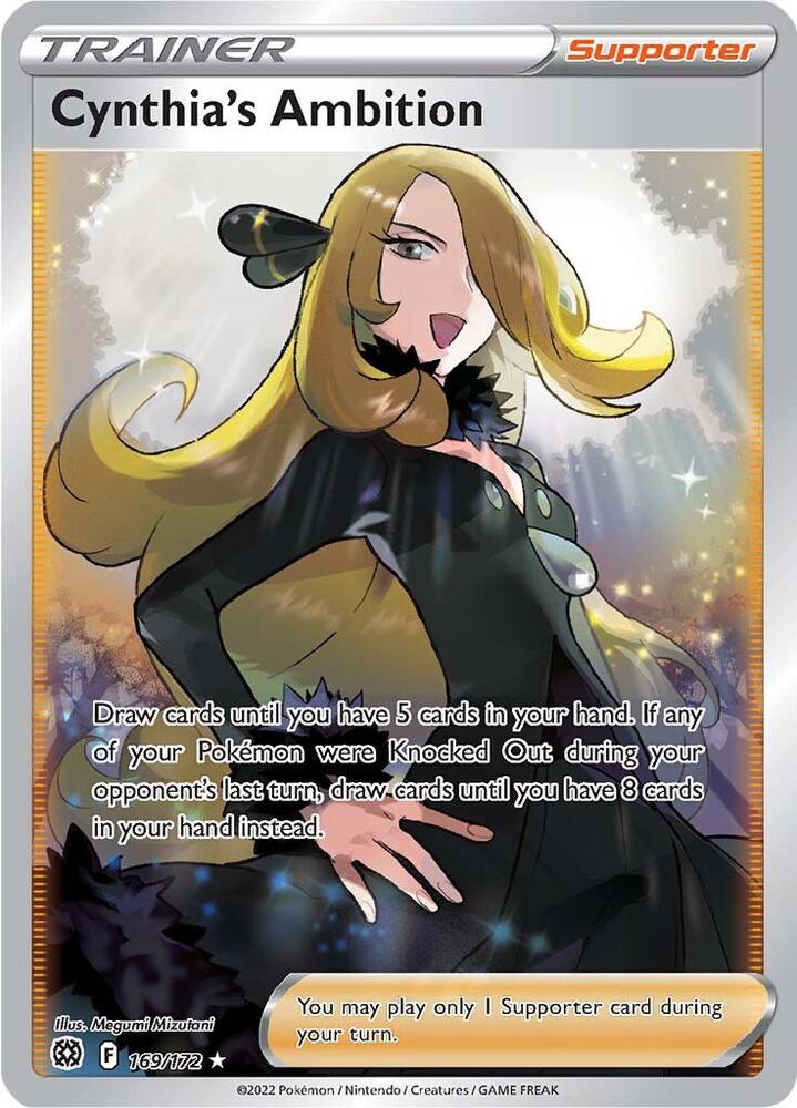 Cynthia's Ambition (Full Art) Ultra Rare SWSH09: Brilliant Stars 169/172 NM (Back)