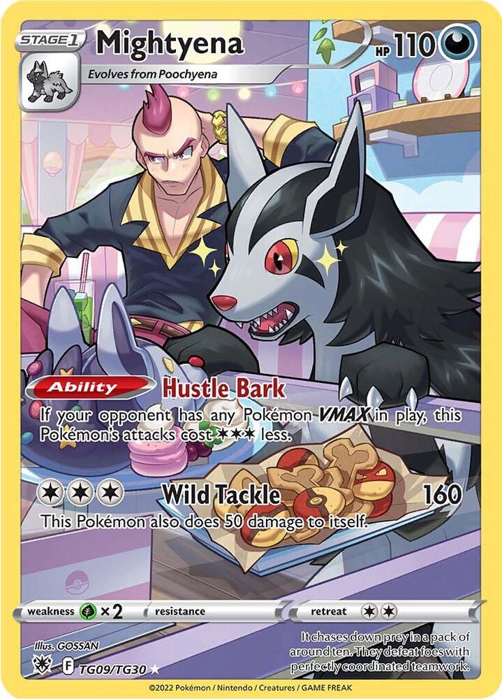 Mightyena Ultra Rare SWSH10: Astral Radiance Trainer Gallery TG09/TG30 NM (Back)