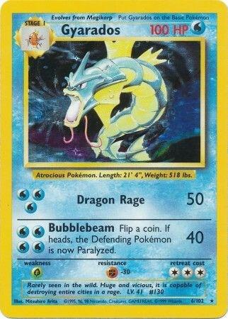 Gyarados Holo Rare Base Set 006/102 Damaged  (Ask for Photos) (Back)