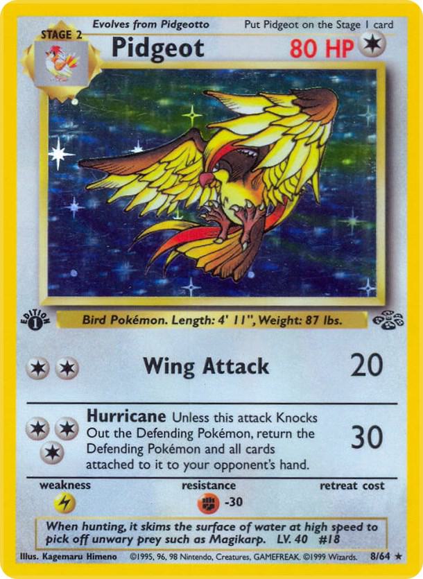 Pidgeot (8) Holo Rare Jungle 08/64 MP (Ask for Photos) (Back)
