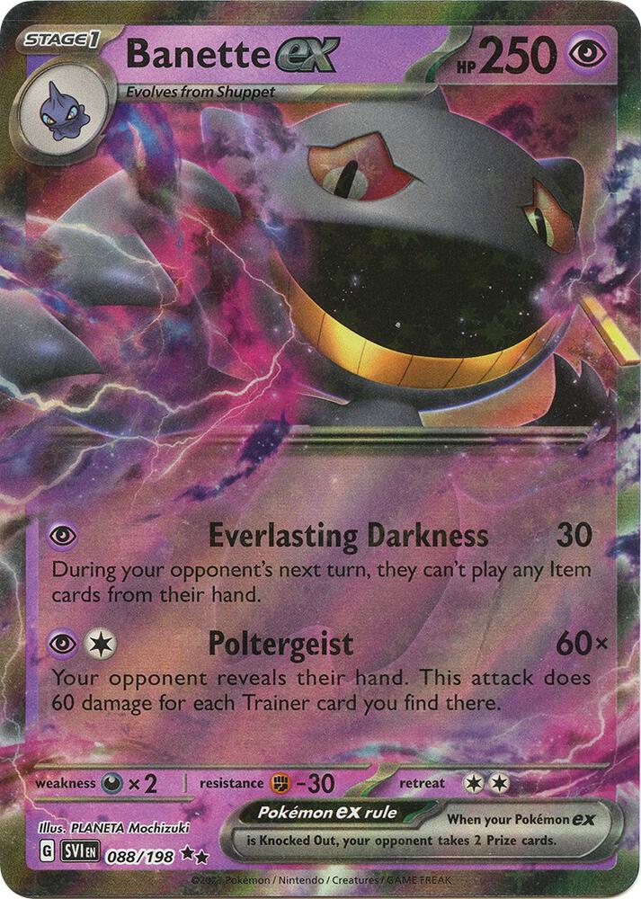 Banette ex - Double Rare SV01: Scarlet & Violet Base Set 088/198 NM (Back)