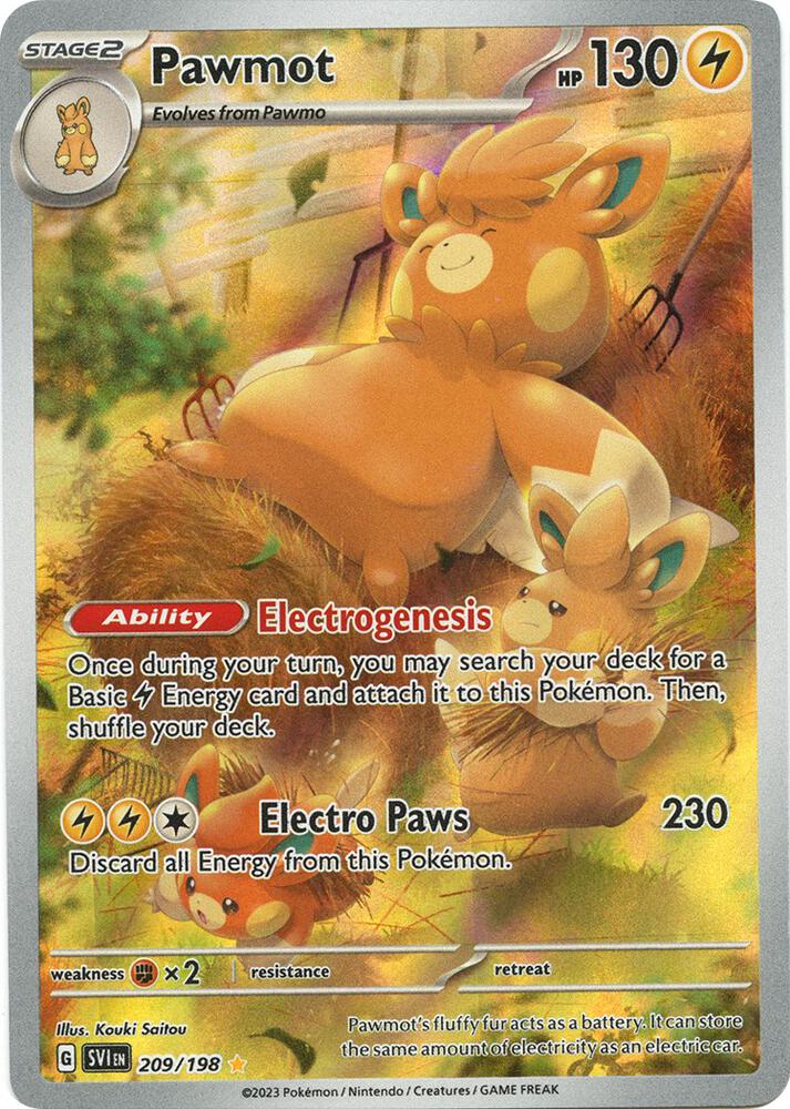 Pawmot Illustration Rare SV01: Scarlet & Violet Base Set 209/198 NM (Back)