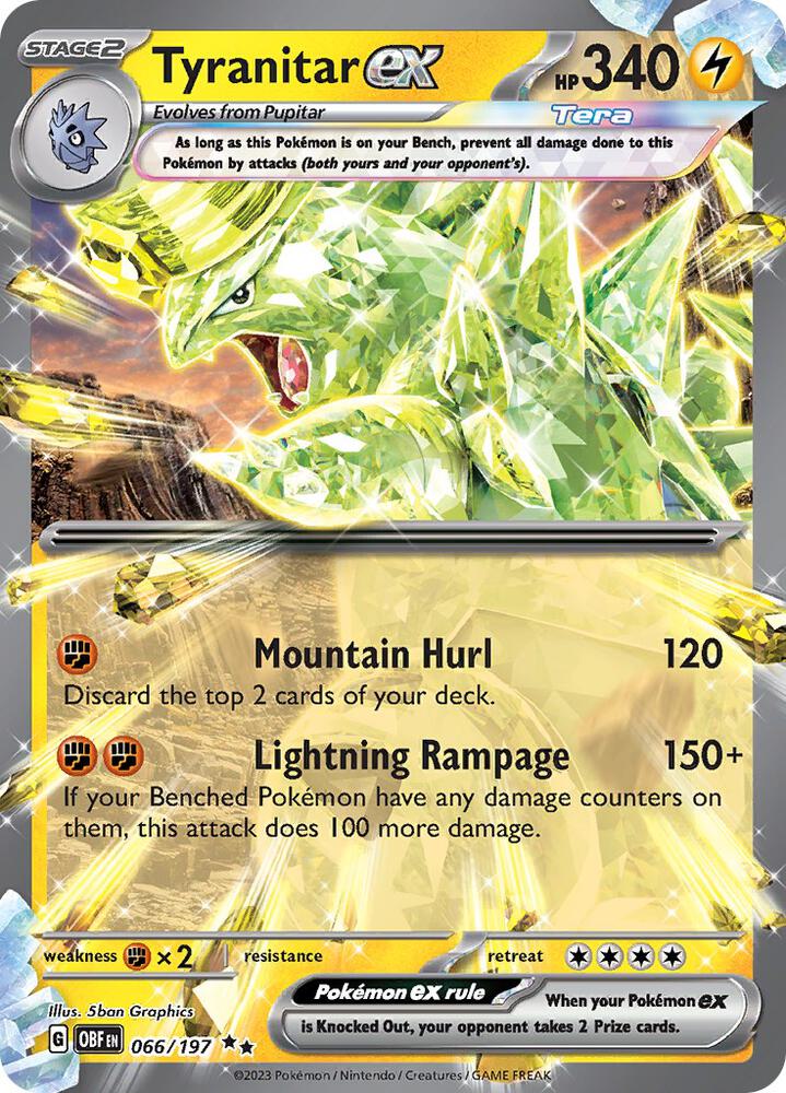 Tyranitar ex Double Rare SV03: Obsidian Flames 066/197 NM (Back)