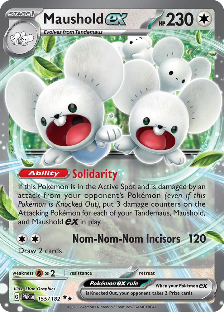 Maushold ex Double Rare SV04: Paradox Rift 155/182 NM (Back)