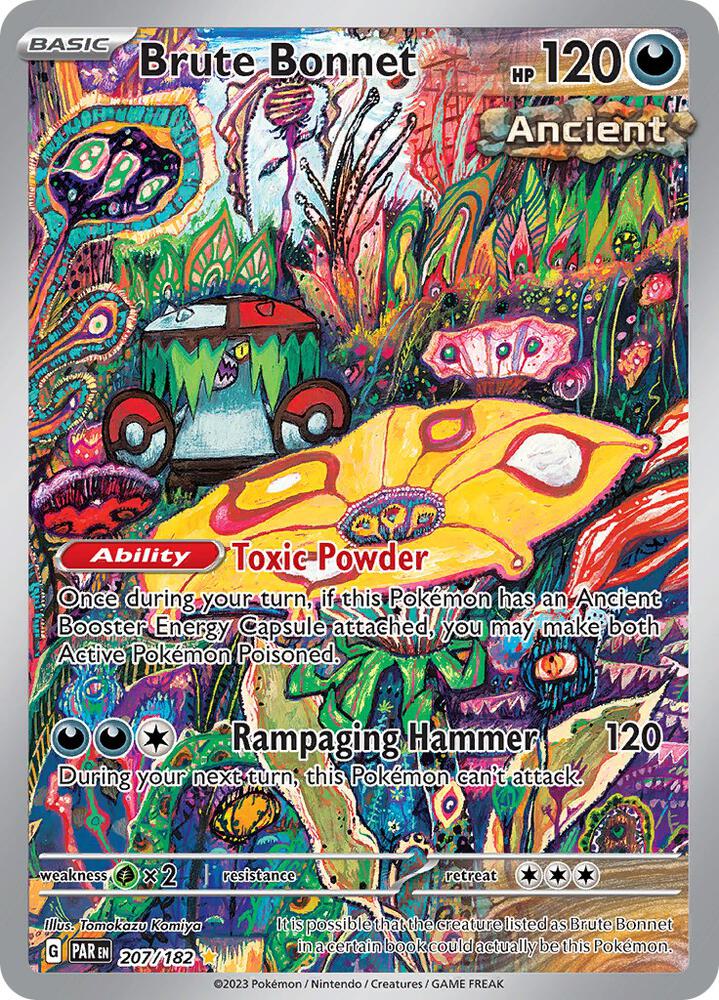 Brute Bonnet Illustration Rare SV04: Paradox Rift 207/182 NM (Back)