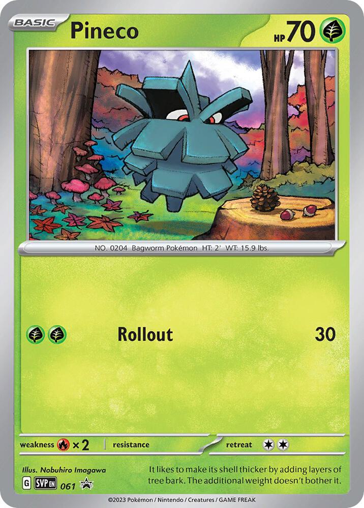 Pineco - Promo SV: Scarlet & Violet Promo Cards 061 NM (Cosmo Foil) (Back)