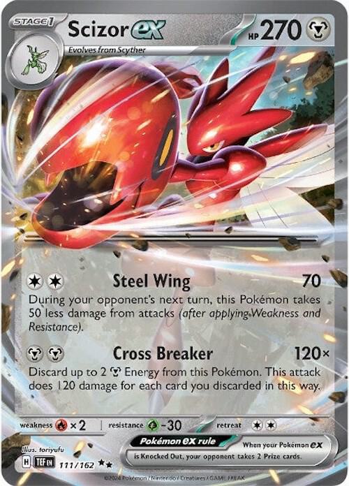 Scizor ex - Double Rare SV05: Temporal Forces 111/162 NM (Back)