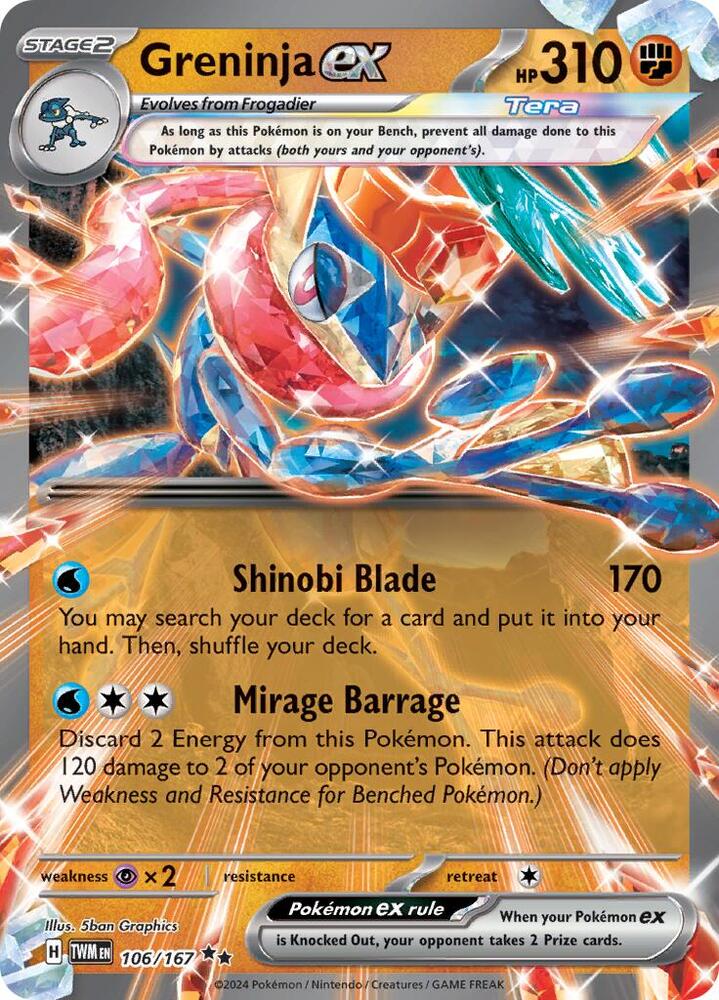 Greninja ex - Double Rare SV06: Twilight Masquerade 106/167 NM (Back)