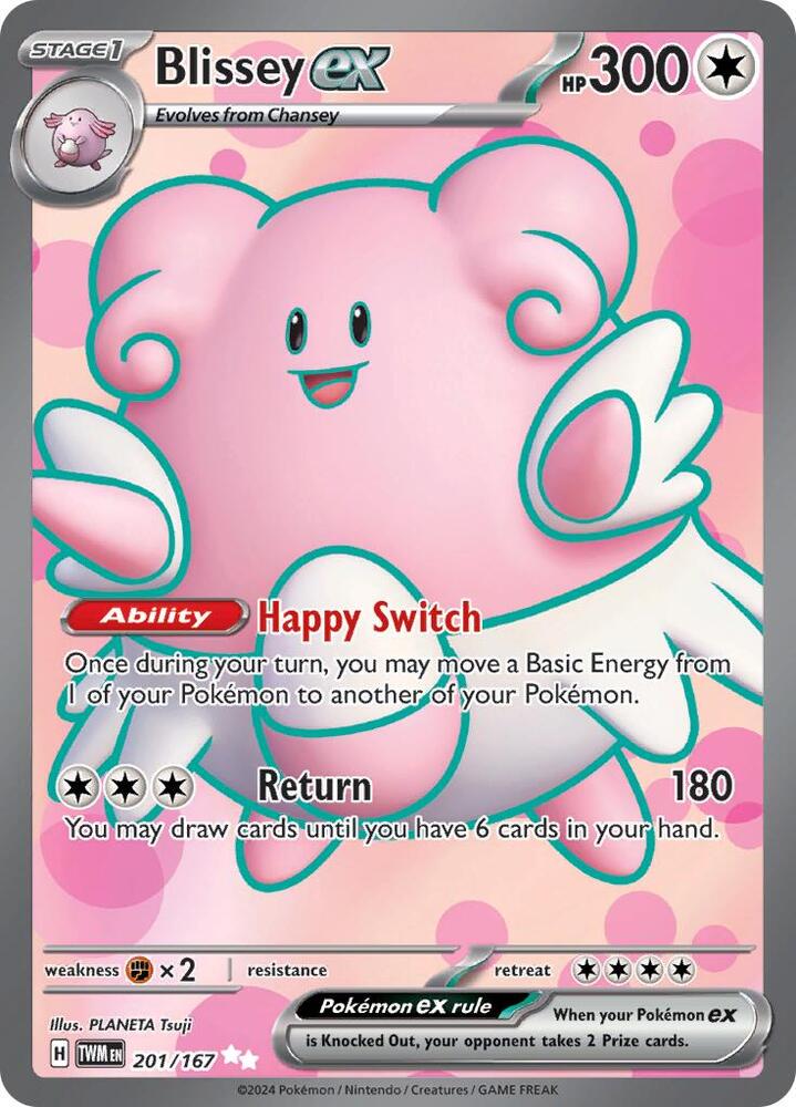 Blissey ex - Ultra Rare SV06: Twilight Masquerade 201/167 NM (Back)