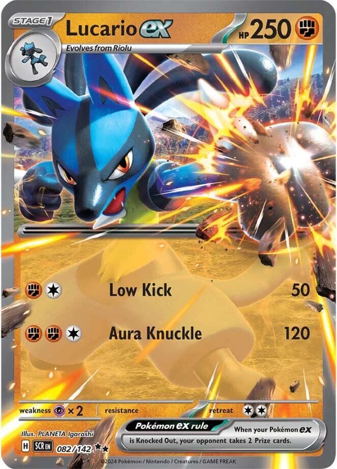 Lucario ex Double Rare SV07: Stellar Crown 082/142 NM (Back)