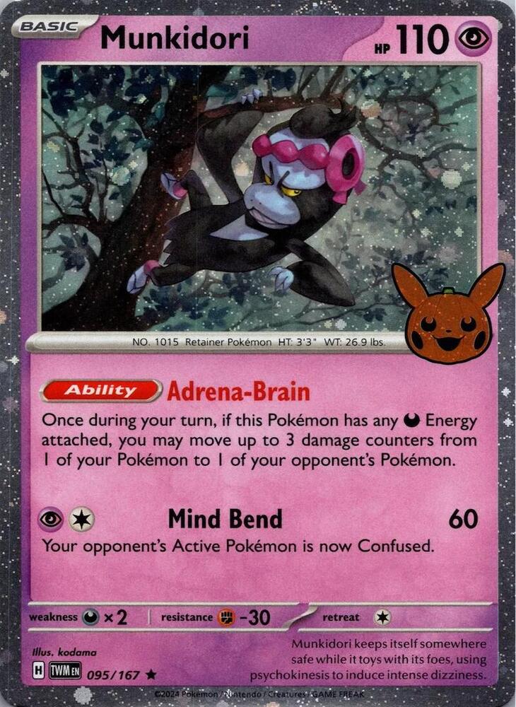 Munkidori (Cosmos Holo) Holo Rare Trick or Trade BOOster Bundle 2024 095/167 NM (Back)
