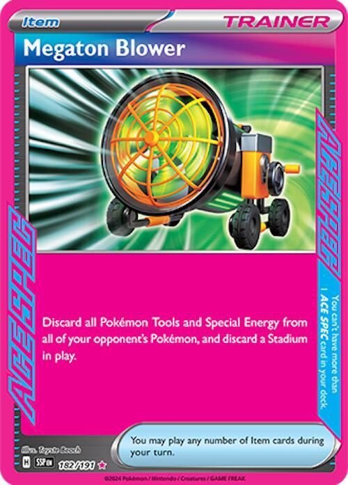 Megaton Blower ACE SPEC Rare SV08: Surging Sparks 182/191 NM (Back)