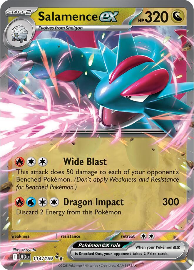 Salamence ex - Double Rare SV09: Journey Together 114/159 NM (Back)