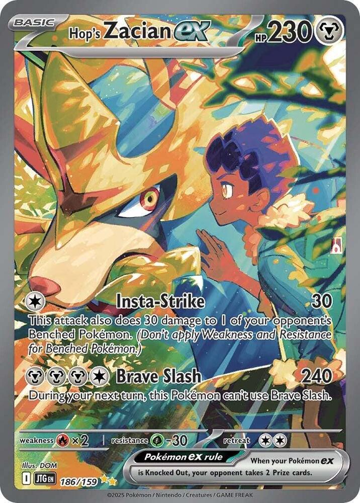 Hop's Zacian ex Special Illustration Rare SV09: Journey Together 186/159 NM (Back)