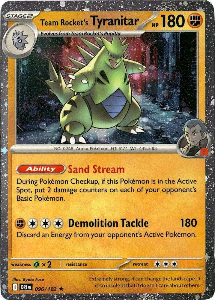 Team Rocket's Tyranitar - (Cosmos Holo) Promo Miscellaneous Cards  096/182 NM (Back)