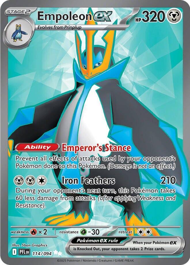 Empoleon ex Ultra Rare ME02: Phantasmal Flames 114/094 NM (Back)