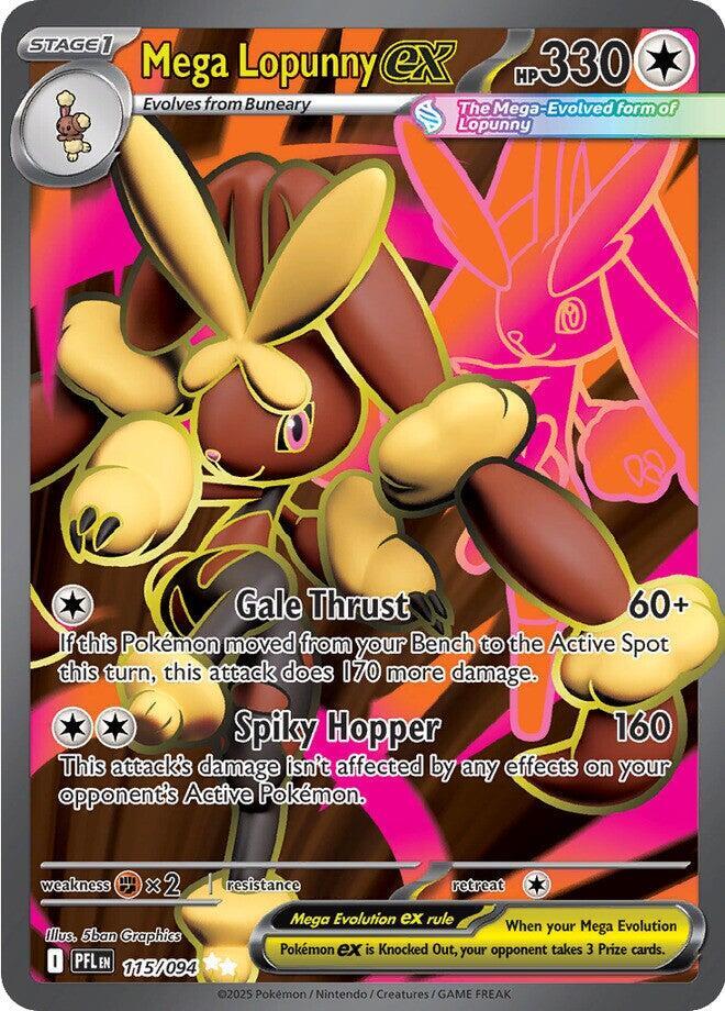 Mega Lopunny ex Ultra Rare ME02: Phantasmal Flames 115/094 NM (Back)