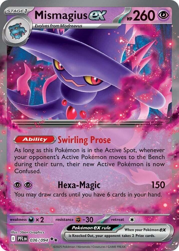 Mismagius ex - Double Rare ME02: Phantasmal Flames 036/094 NM (Back)
