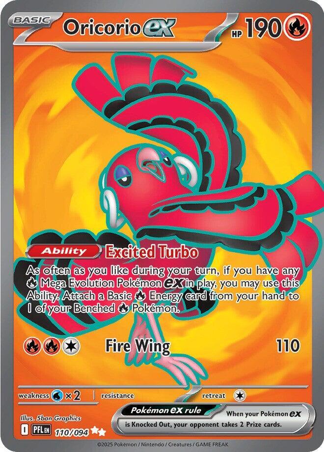 Oricorio ex - Ultra Rare ME02: Phantasmal Flames 110/094 NM (Back)