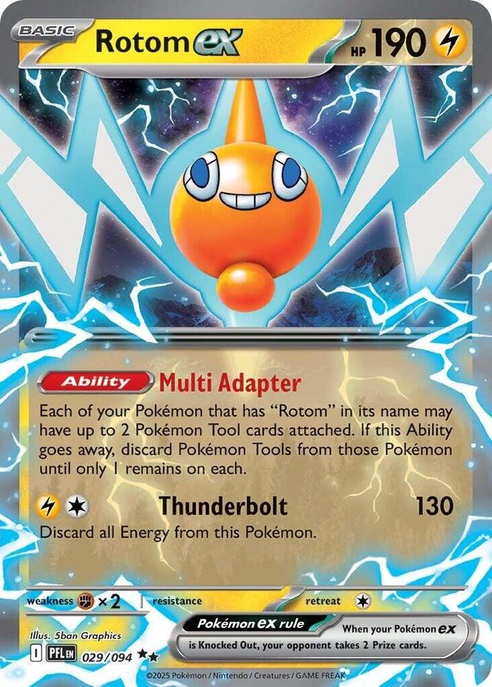 Rotom ex - Double Rare ME02: Phantasmal Flames 029/094 NM (Back)