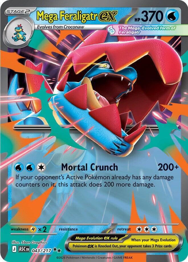 Mega Feraligatr ex - Double Rare ME: Ascended Heroes 043/217 NM (Back)