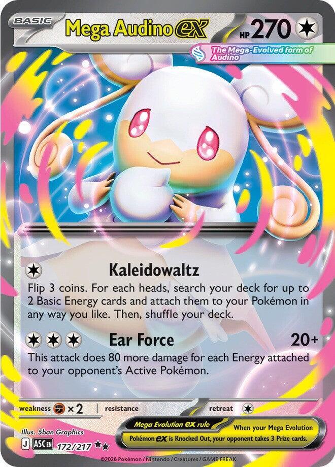 Mega Audino ex - Double Rare ME: Ascended Heroes 172/217 NM (Back)