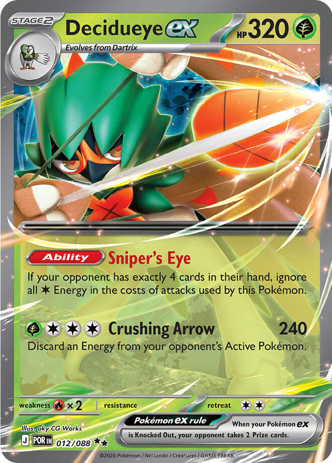 Decidueye ex - Double Rare ME03: Perfect Order 012/088 NM (Back)