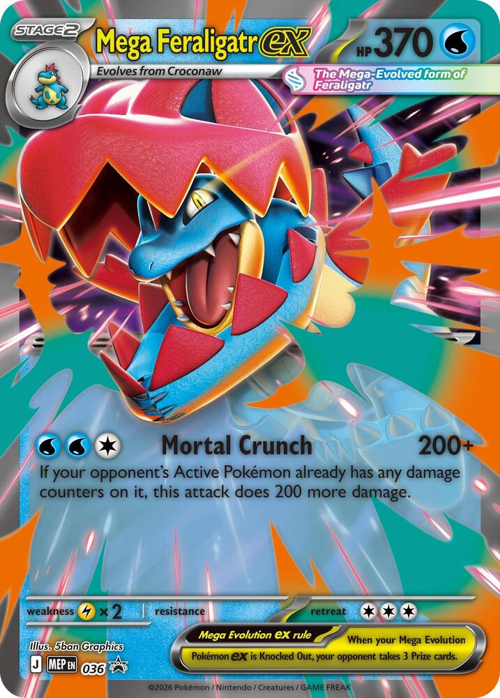Mega Feraligatr ex - Promo ME: Mega Evolution Promo 036 NM (Back)