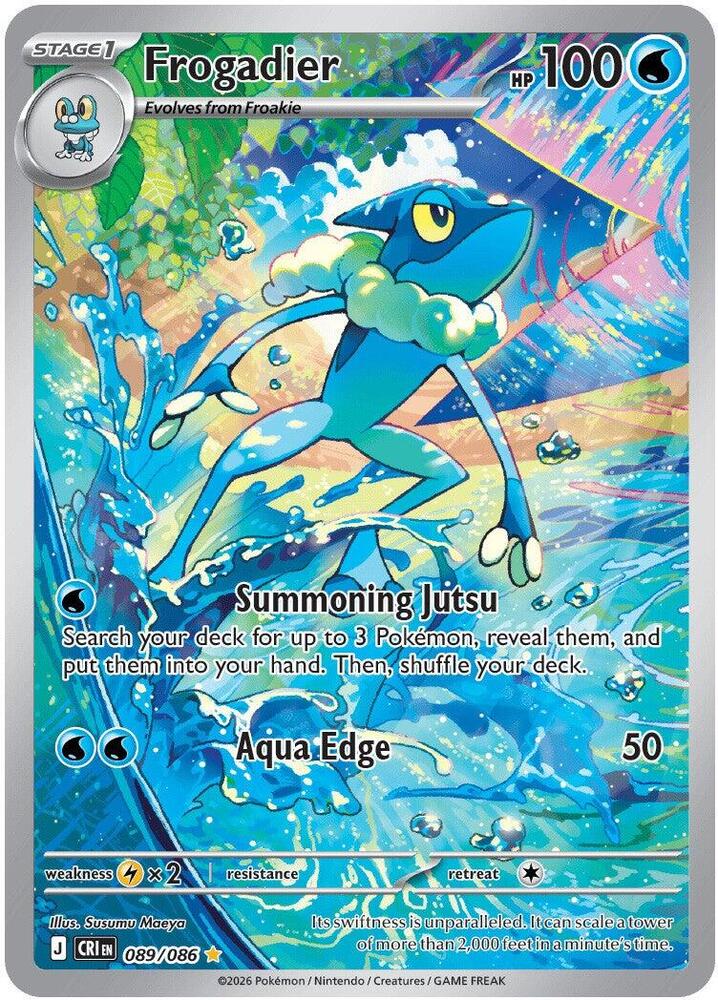 Frogadier - Illustration Rare ME04: Chaos Rising 089/086 NM (Back)
