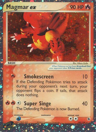 Magmar ex Ultra Rare Ruby and Sapphire 100/109 LP (Ask for Photos) (Back)