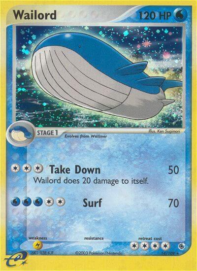 Wailord Holo Rare Ruby and Sapphire 14/109 LP (Ask for Photos) (Back)